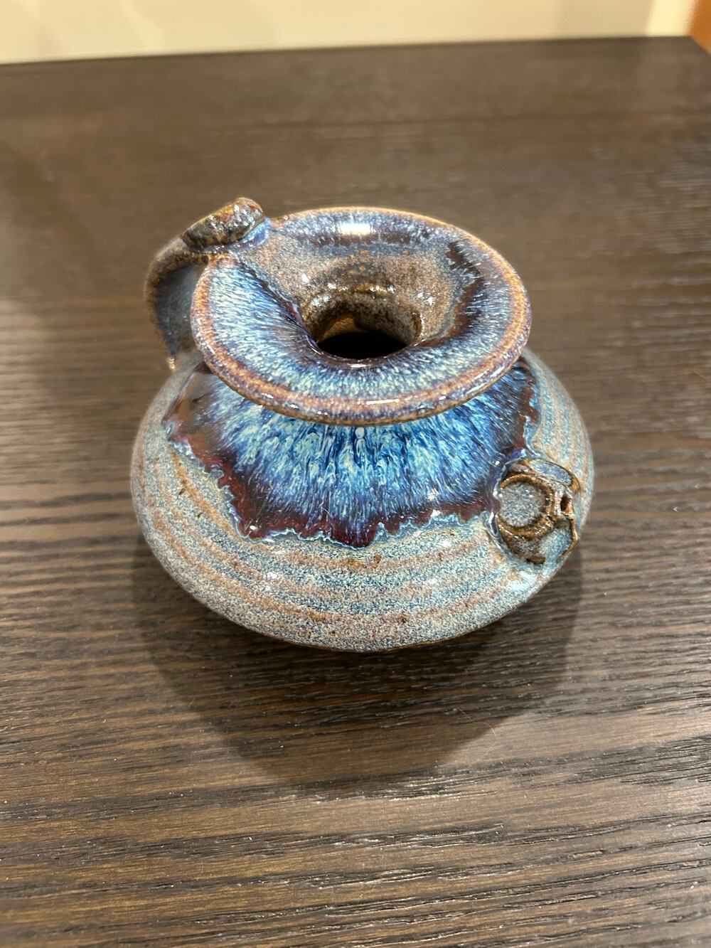 SIGNED RIES ? HANDMADE STUDIO POTTERY JUN INSPIRED GLAZE